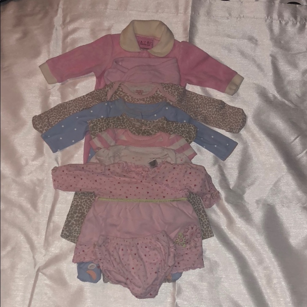 Baby Girls Mixed Clothing Bundle Size 0-3 Mo.